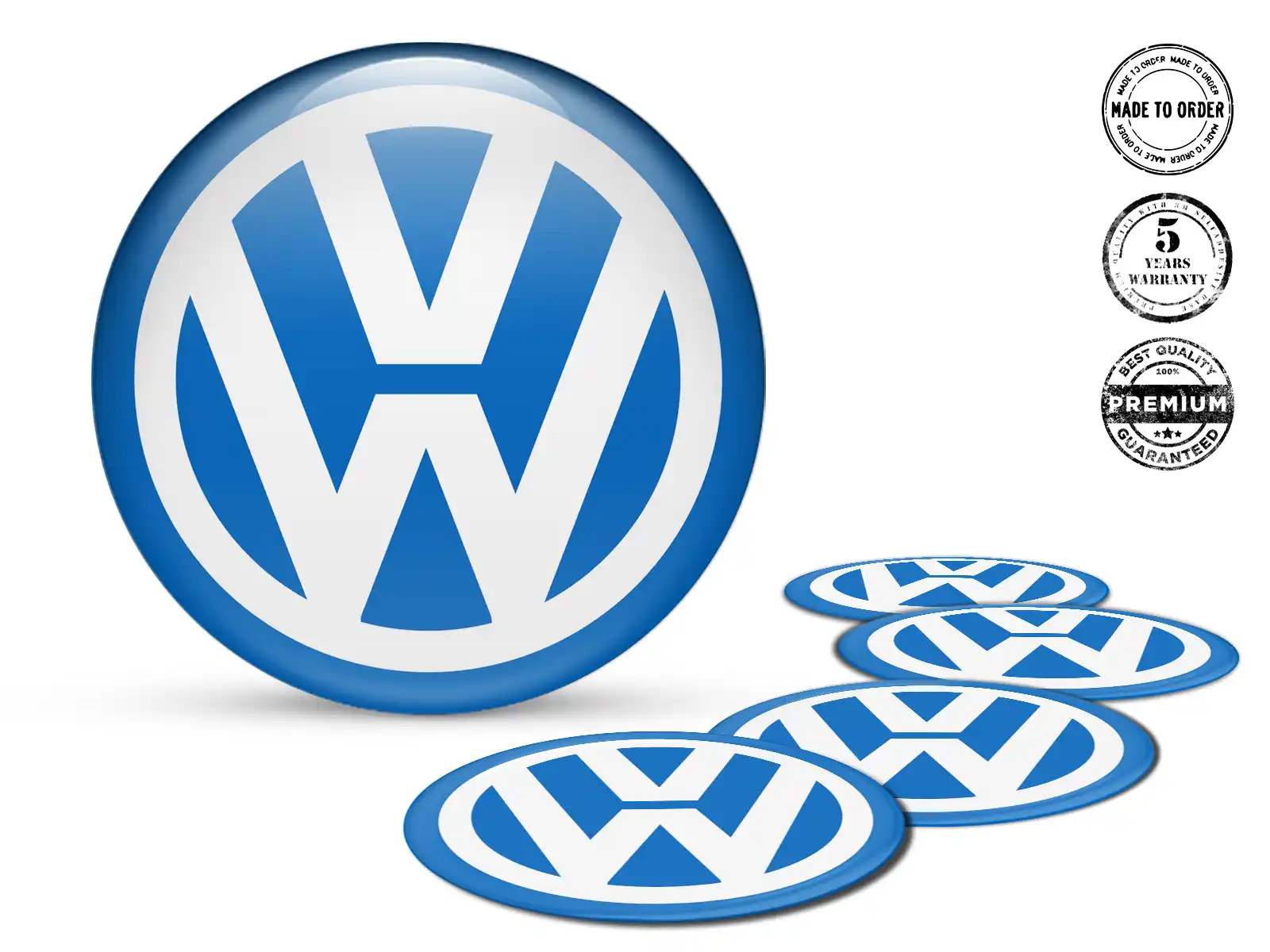 VW Pegatinas de Cúpula Estilo Emblemas de Aro de Lujo